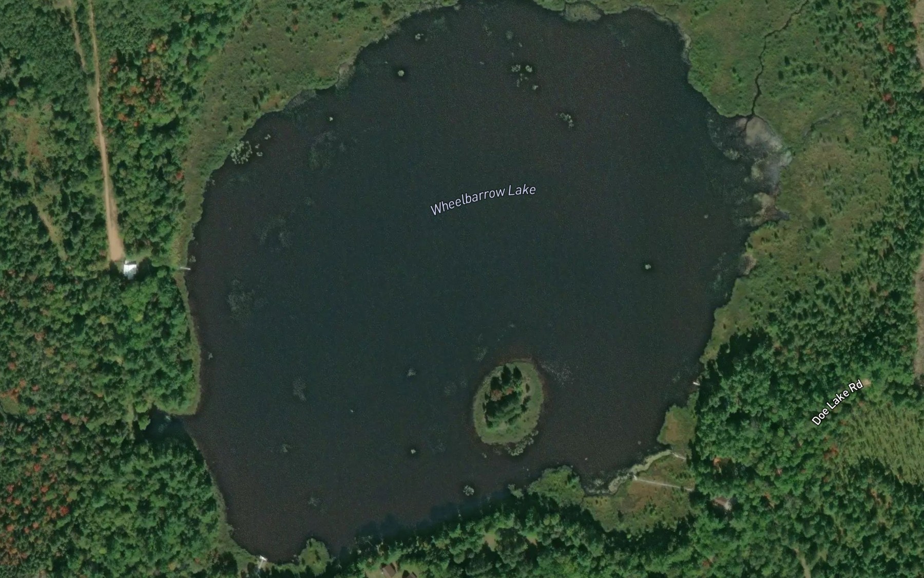 Satellite map of the Wheelbarrow Lake