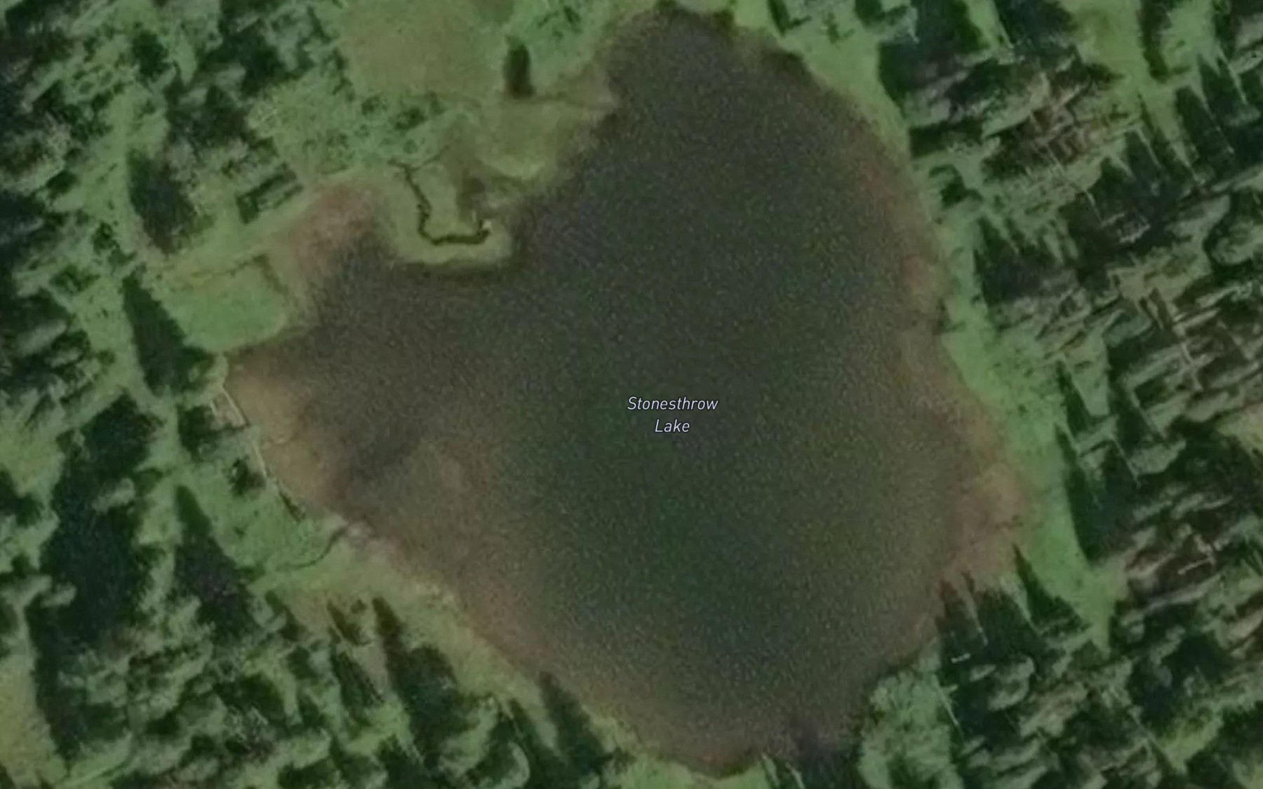 Satellite map of the Stonesthrow Lake