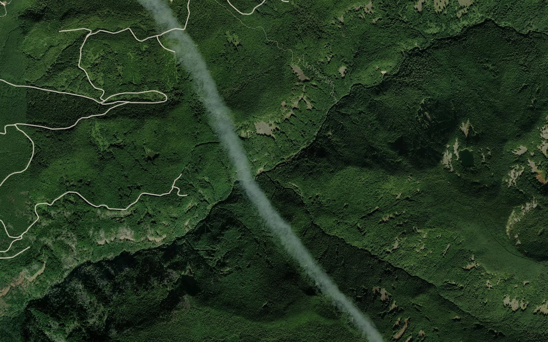 Satellite map of the South Fork Roaring River