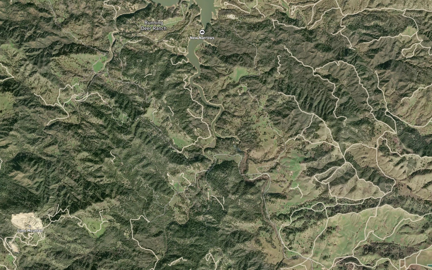 Satellite map of the Franklin Creek