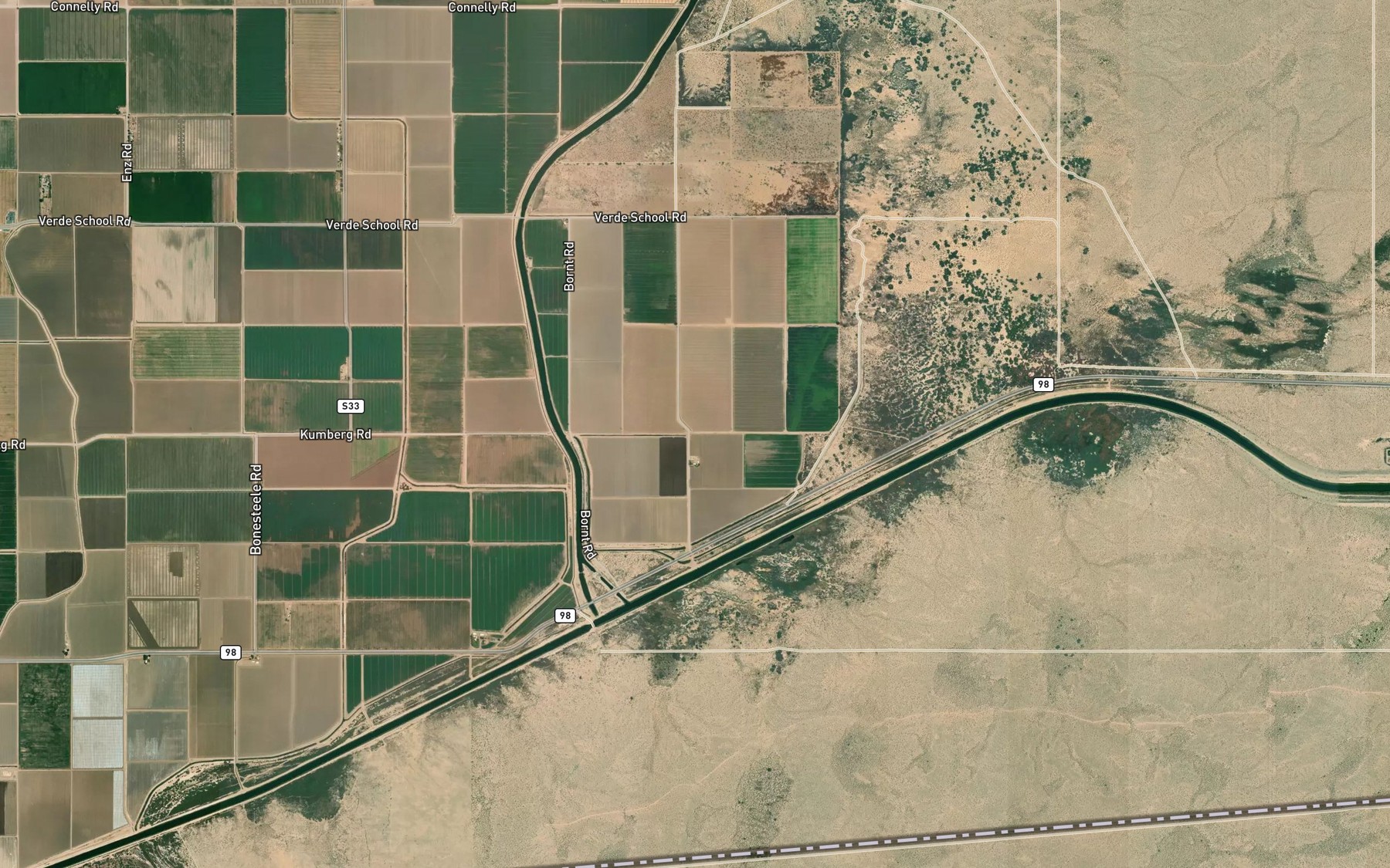 Satellite map of the Mesa Six Drain