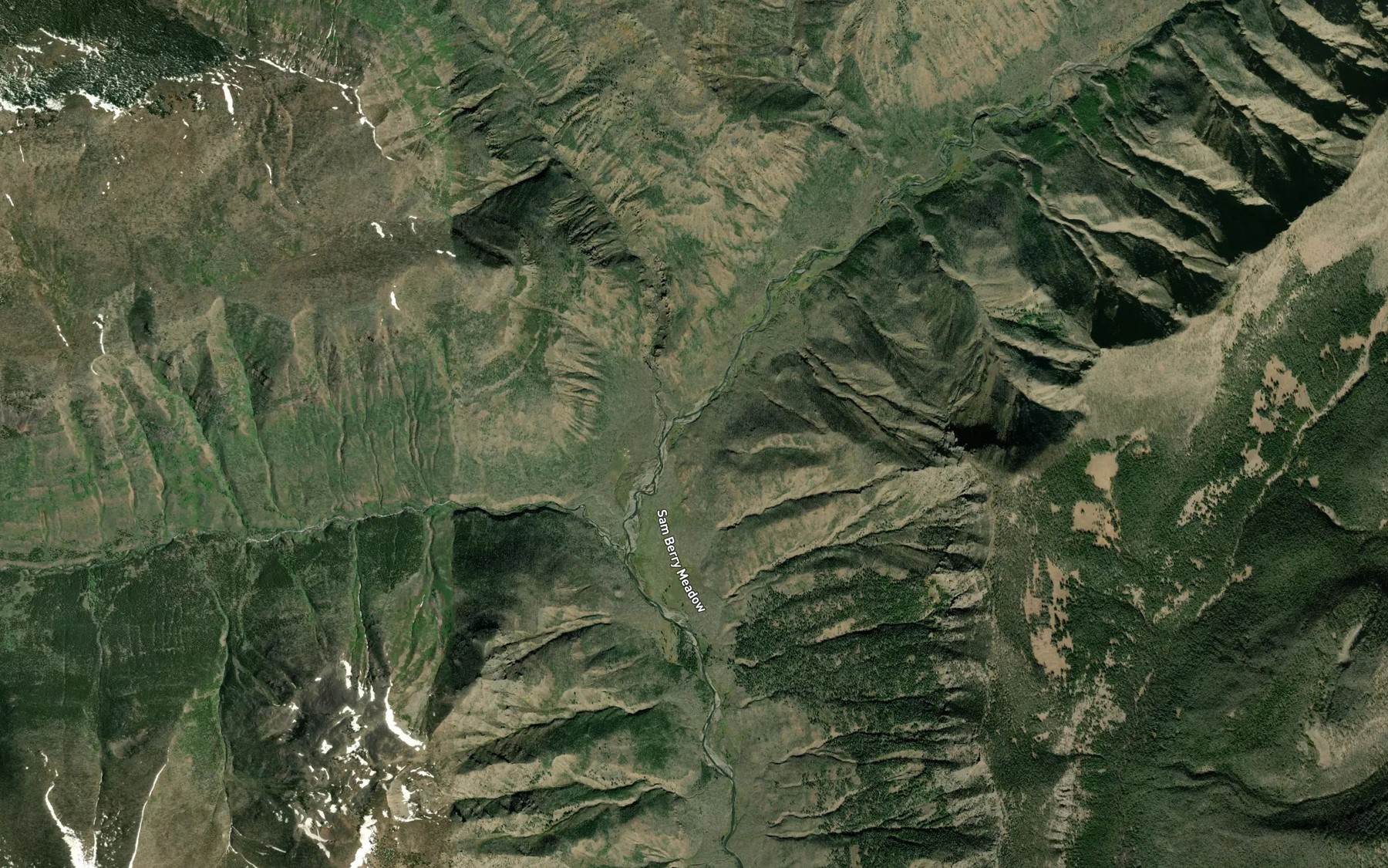 Satellite map of the Bear Creek