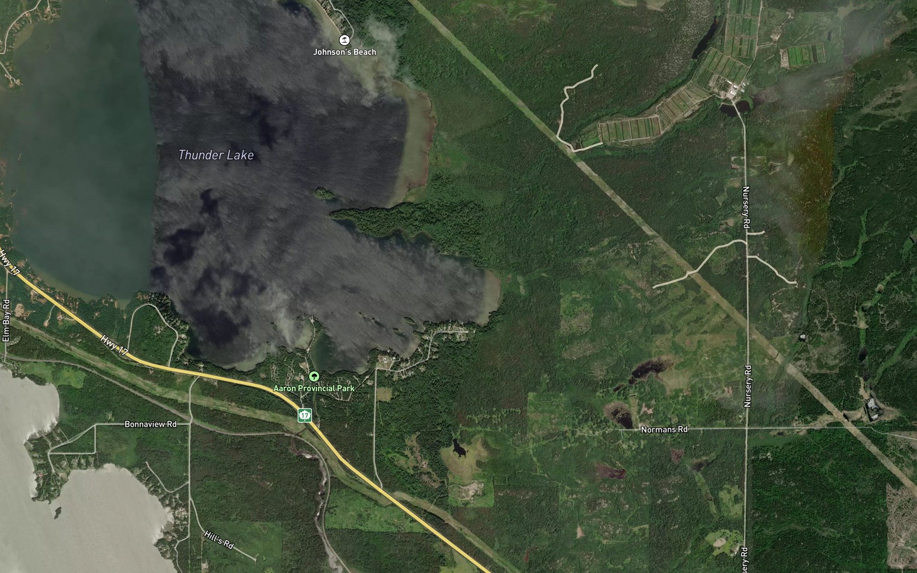 Satellite map of the Hoffstrom's Bay