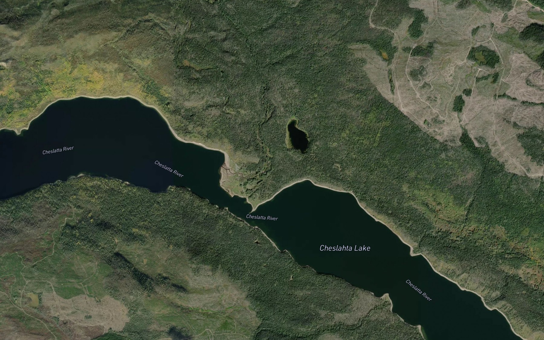 Satellite map of the Knapp Creek