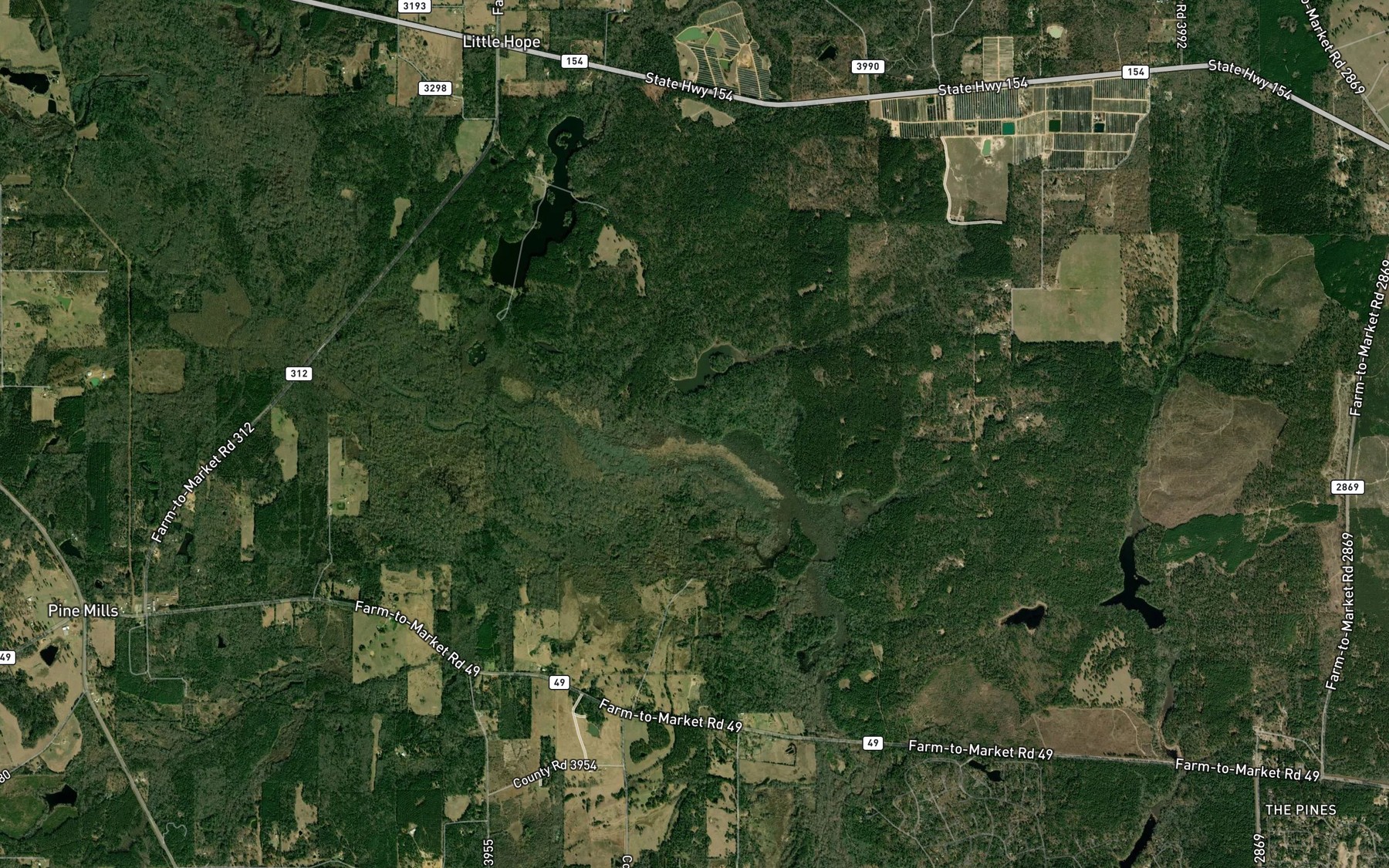 Satellite map of the Board Branch