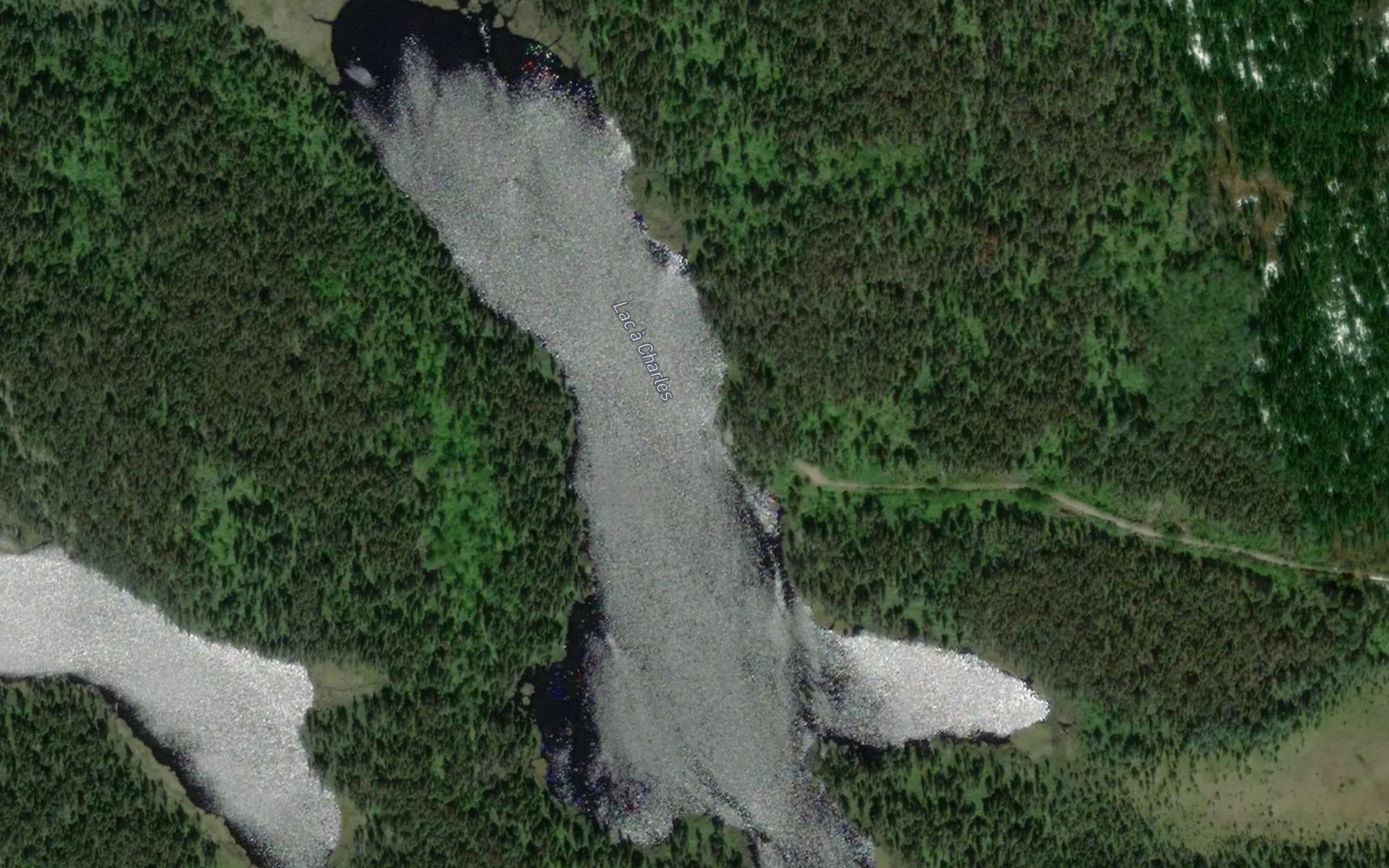 Satellite map of the Lac a Charles