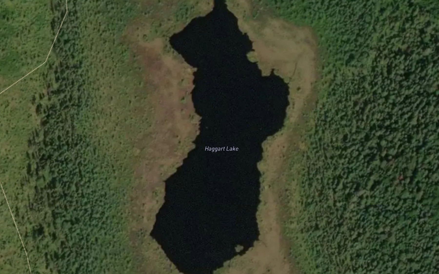 Satellite map of the Haggart Lake