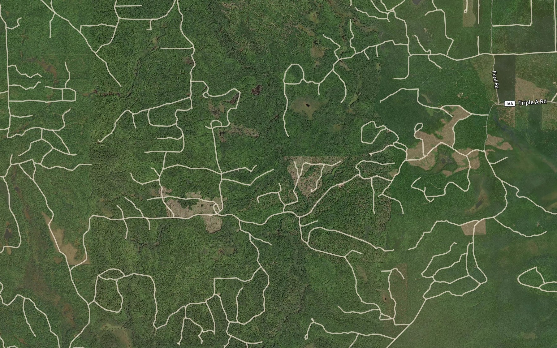 Satellite map of the Little East Branch Huron River