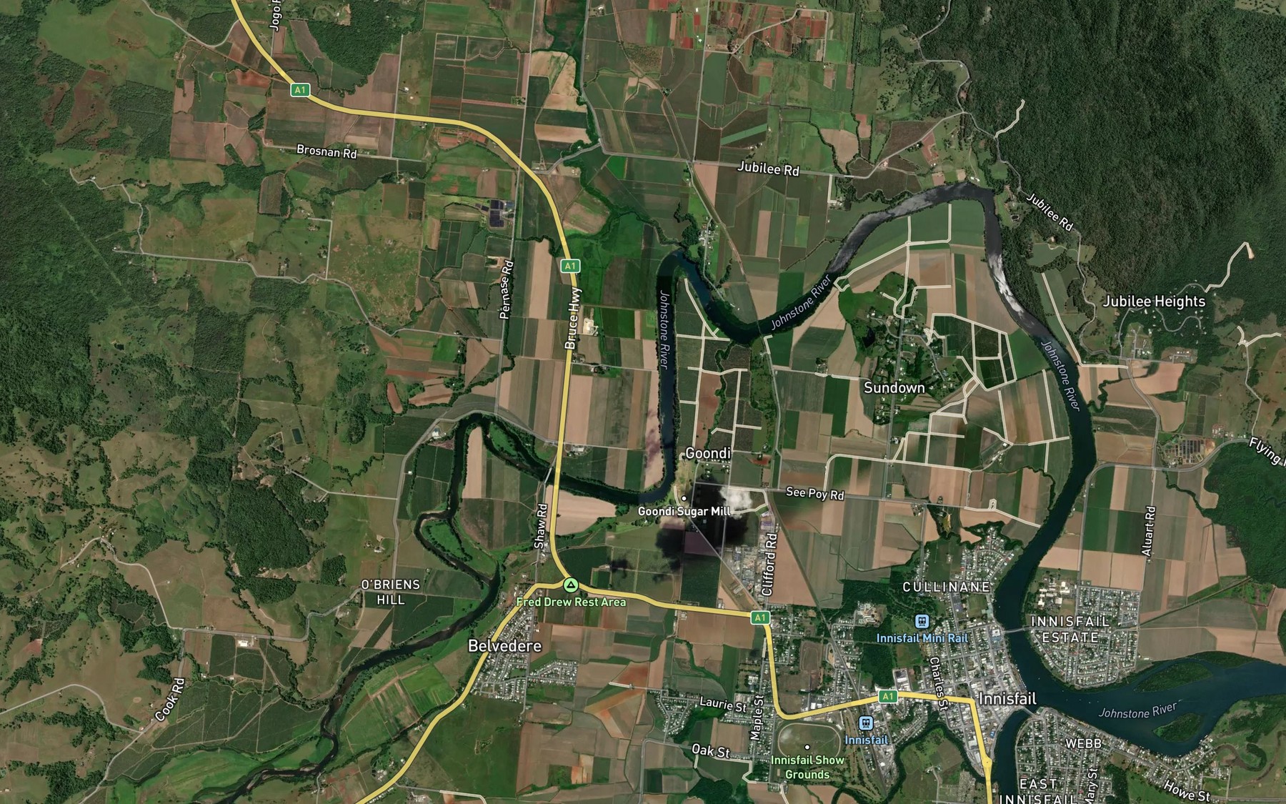 Satellite map of the Victory Creek