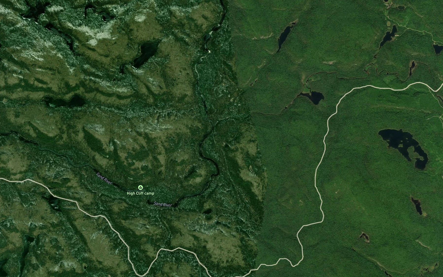 Satellite map of the Kwagama Creek