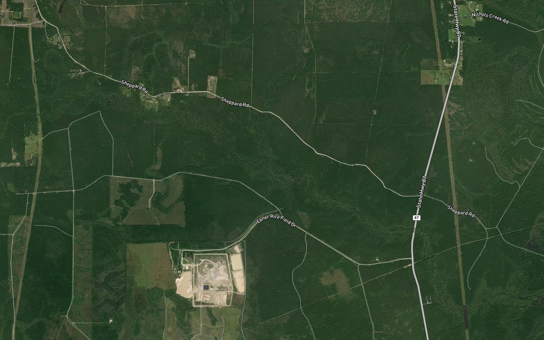 Satellite map of the Little Cypress Creek
