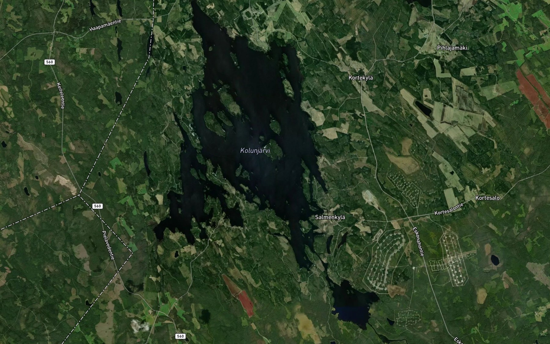 Satellite map of the Nurmiluodonselka