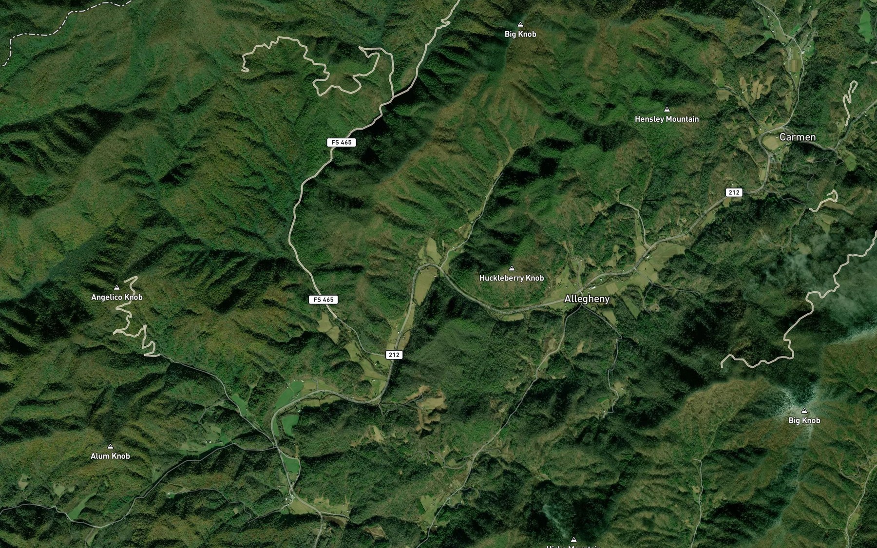 Satellite map of the Rock Branch