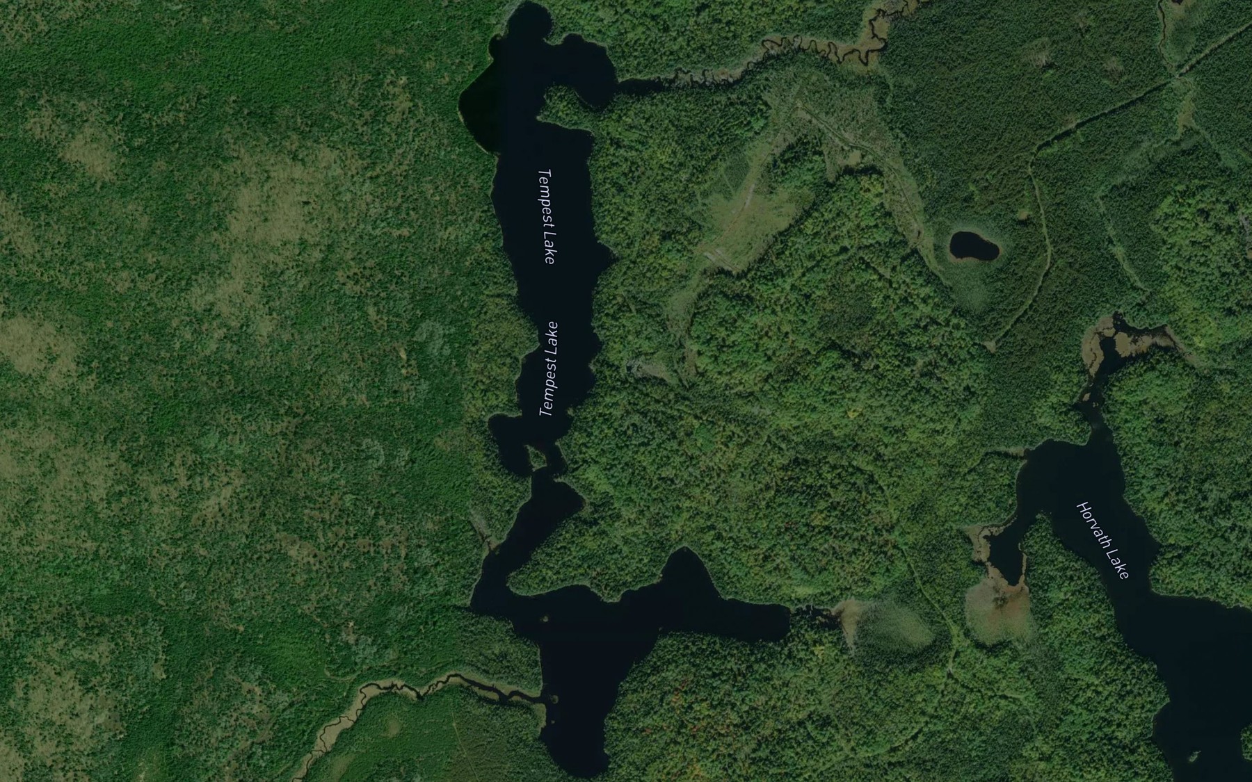 Satellite map of the Tempest Lake