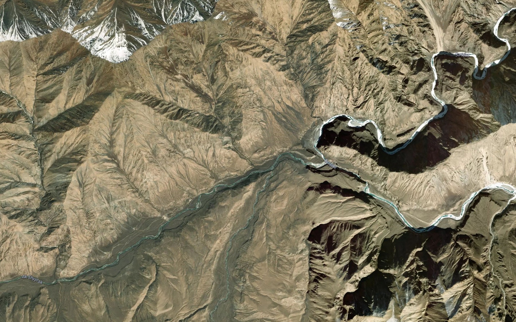 Satellite map of the Ak-Shyyrak