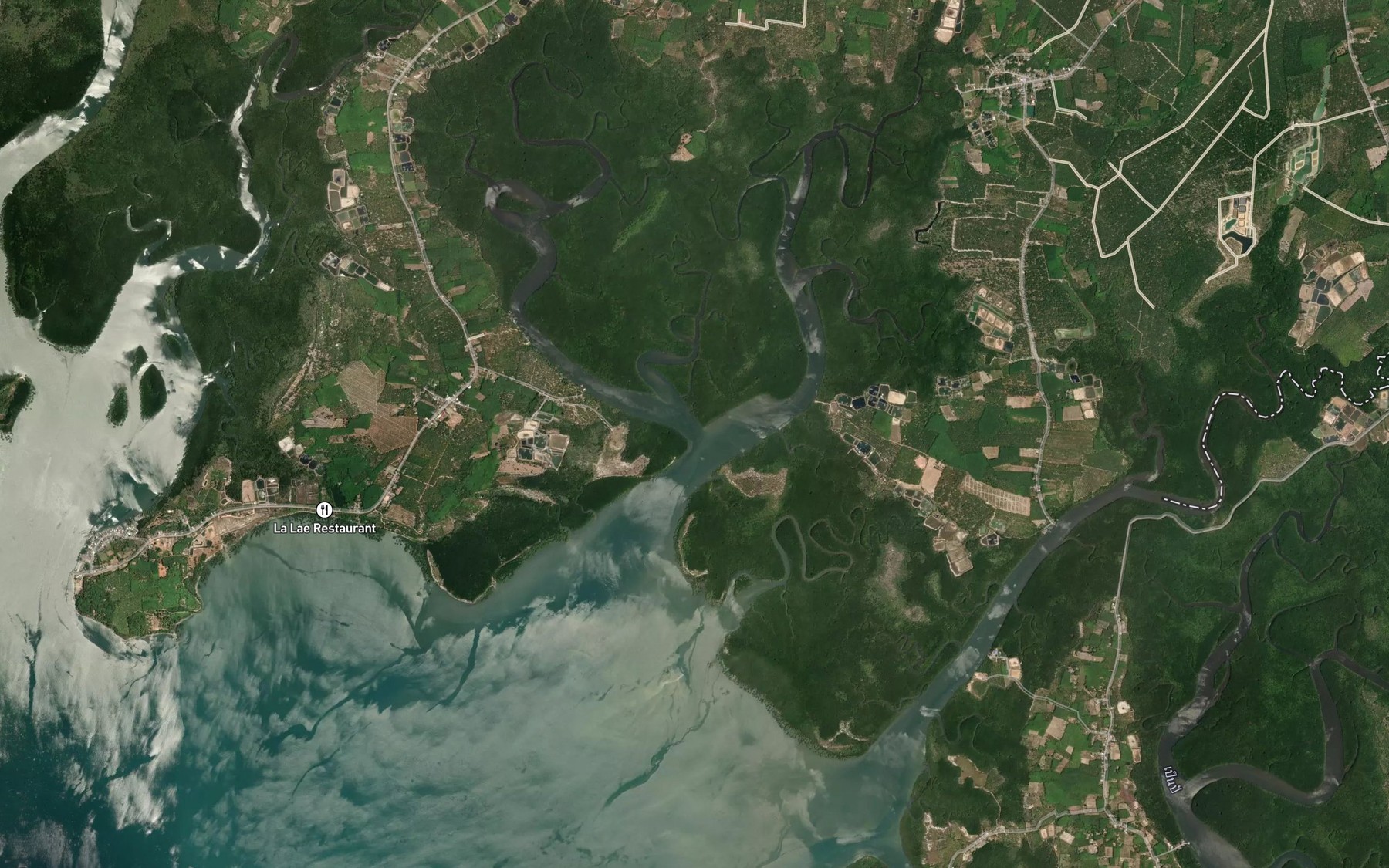 Satellite map of the Khlong Sai Khao
