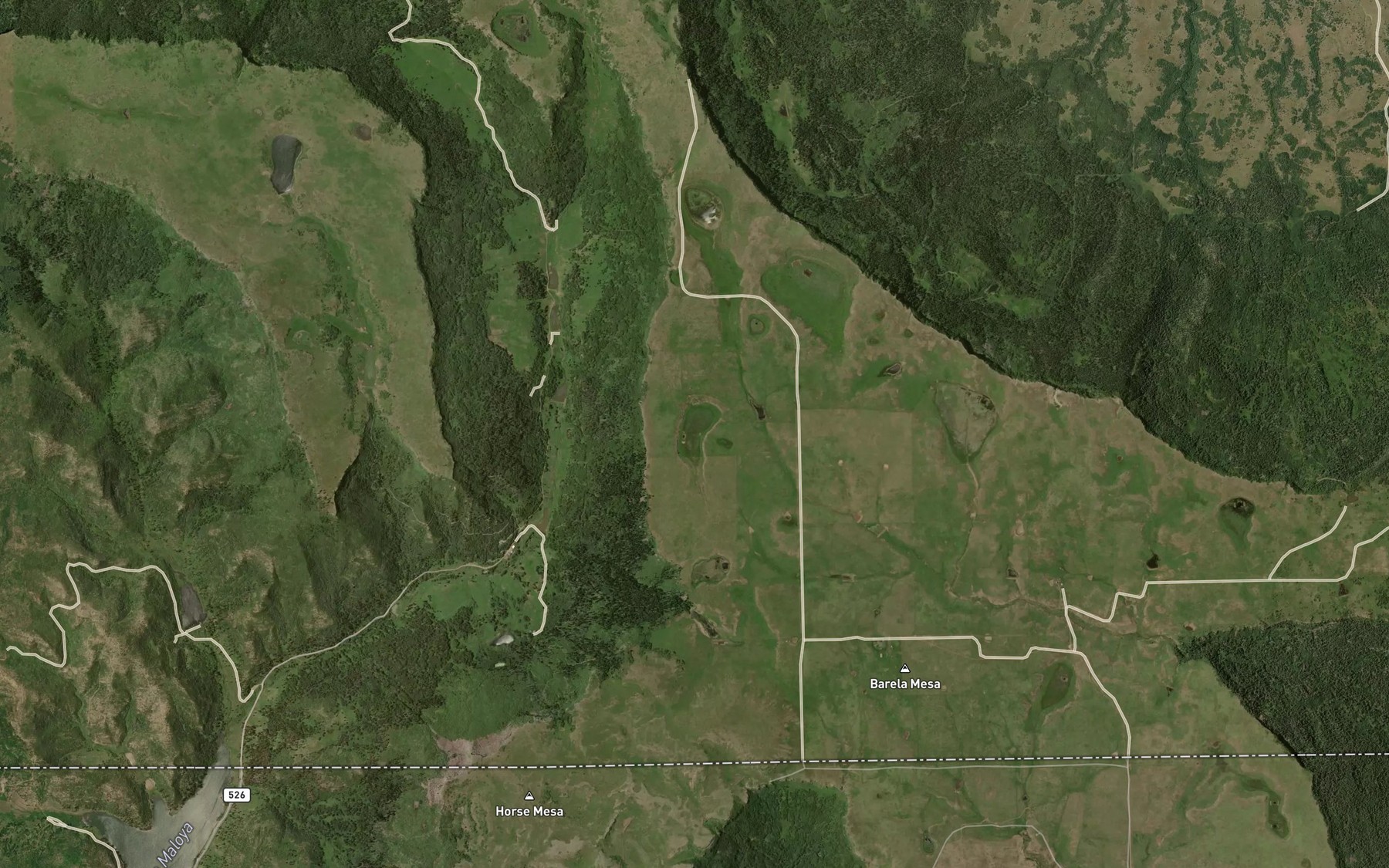 Satellite map of the Sandy Kerr Lake