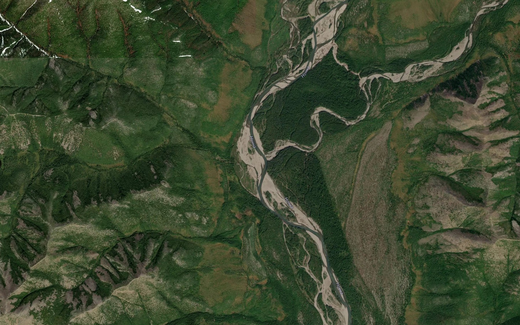 Satellite map of the Khetanzha