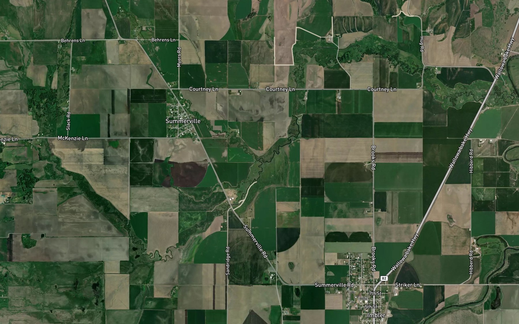 Satellite map of the Mill Creek