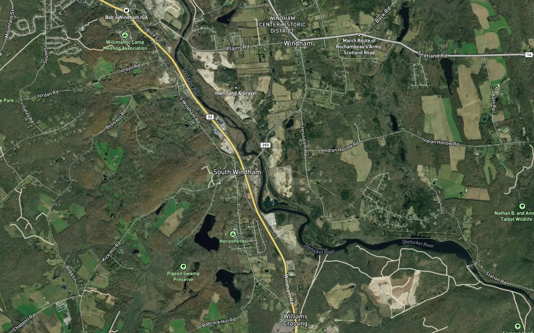 Satellite map of the Larrabe Brook