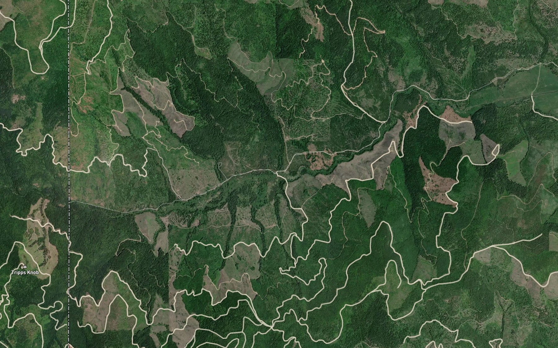 Satellite map of the Supper Creek