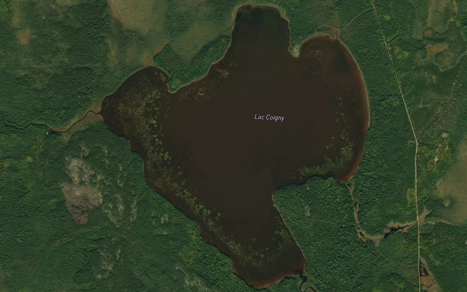 Satellite map of the Lac Coigny