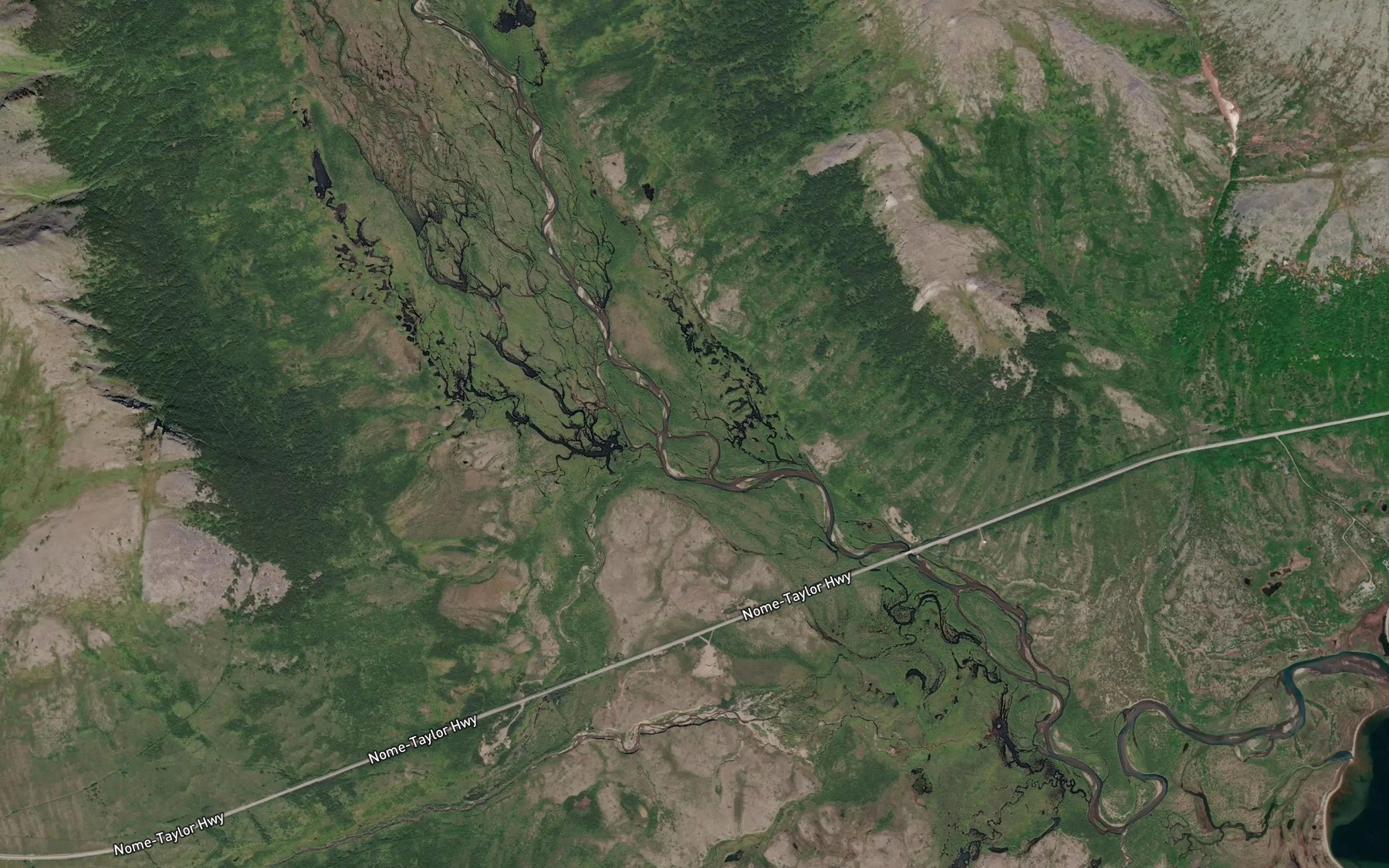 Satellite map of the Nugget Creek