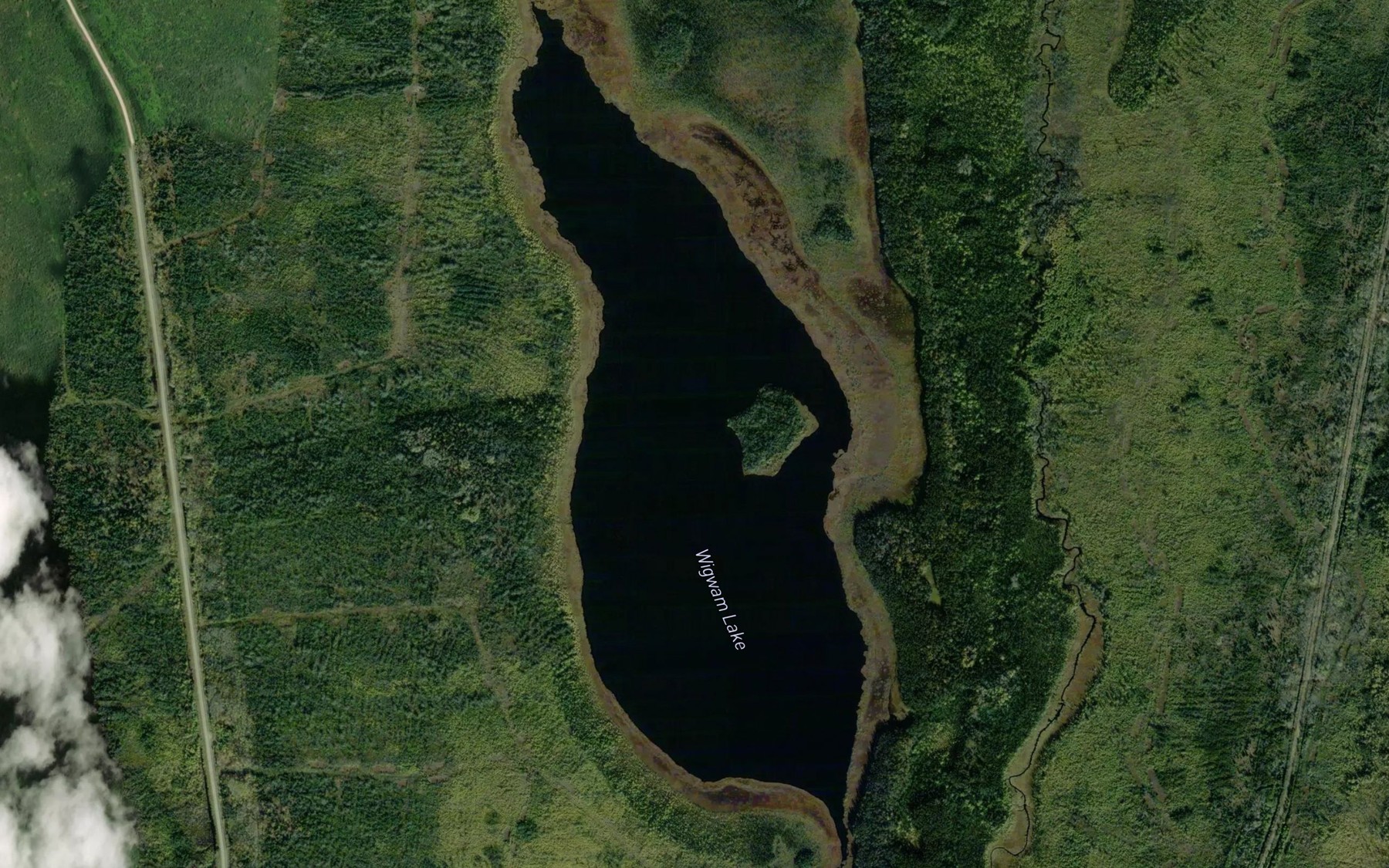 Satellite map of the Wigwam Lake