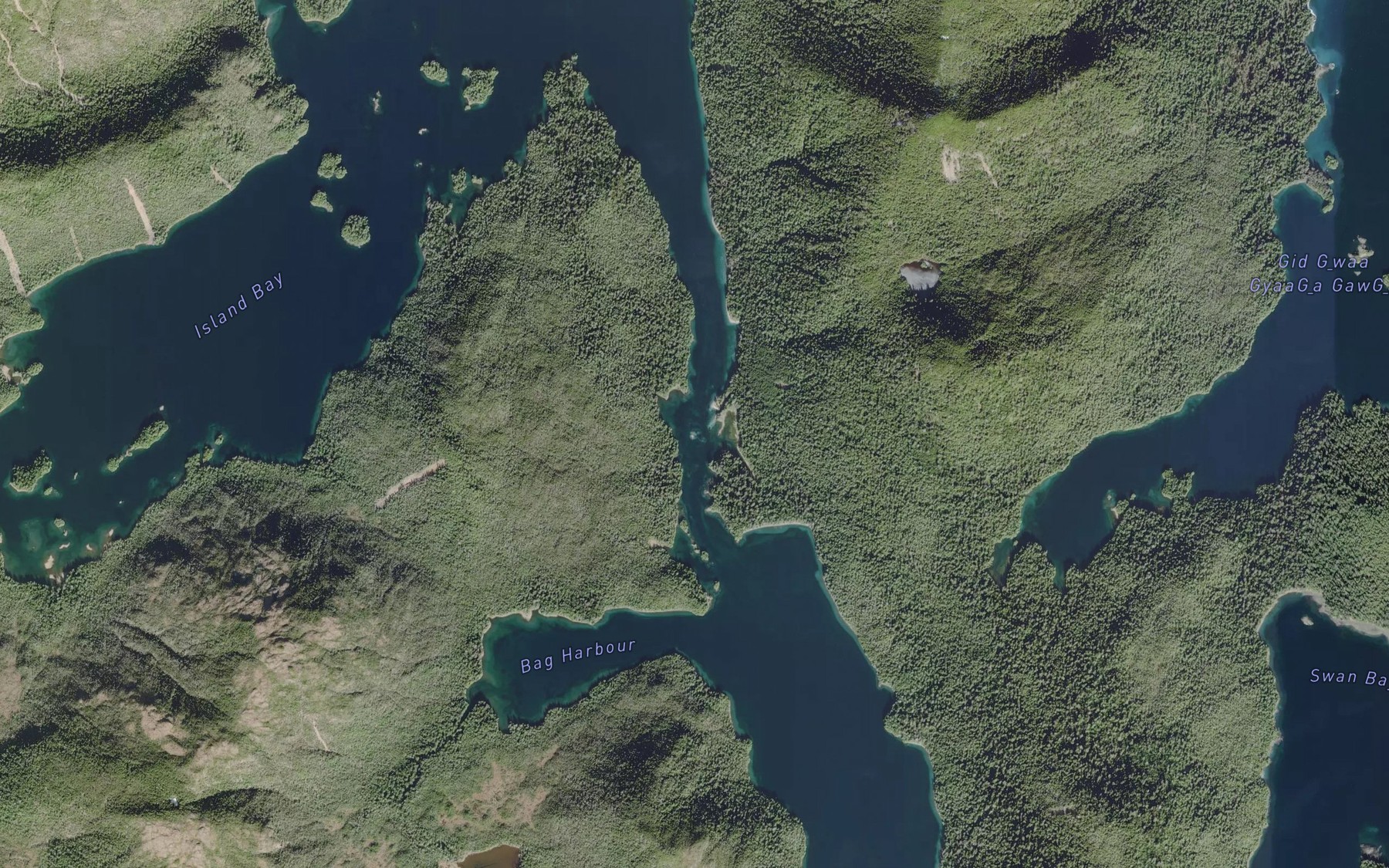 Satellite map of the Dolomite Narrows