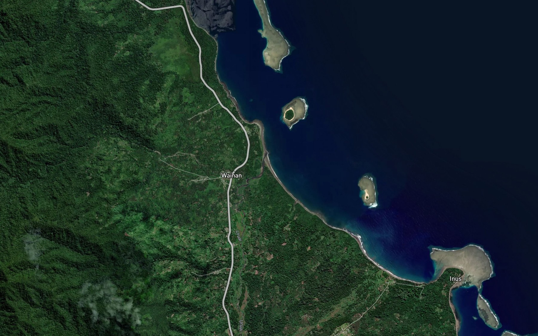 Satellite map of the Uruai River