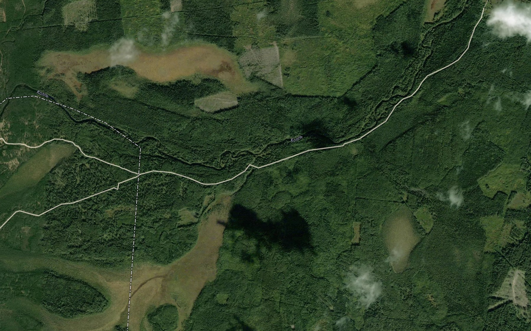 Satellite map of the Dymel'