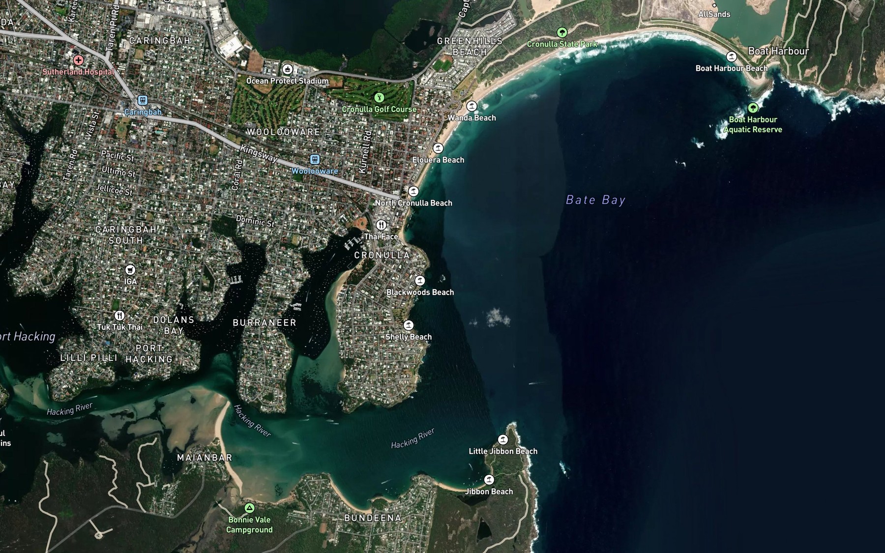 Satellite map of the Shark Island