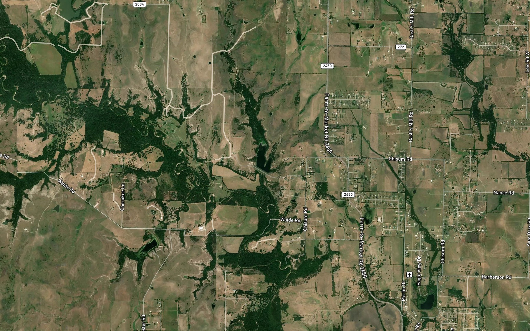 Satellite map of the Soil Conservation Service Site 50 Reservoir