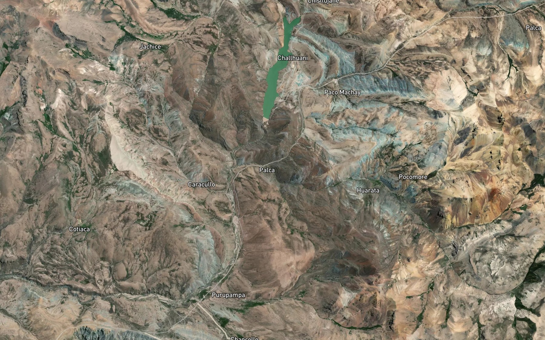 Satellite map of the Rio Huarata