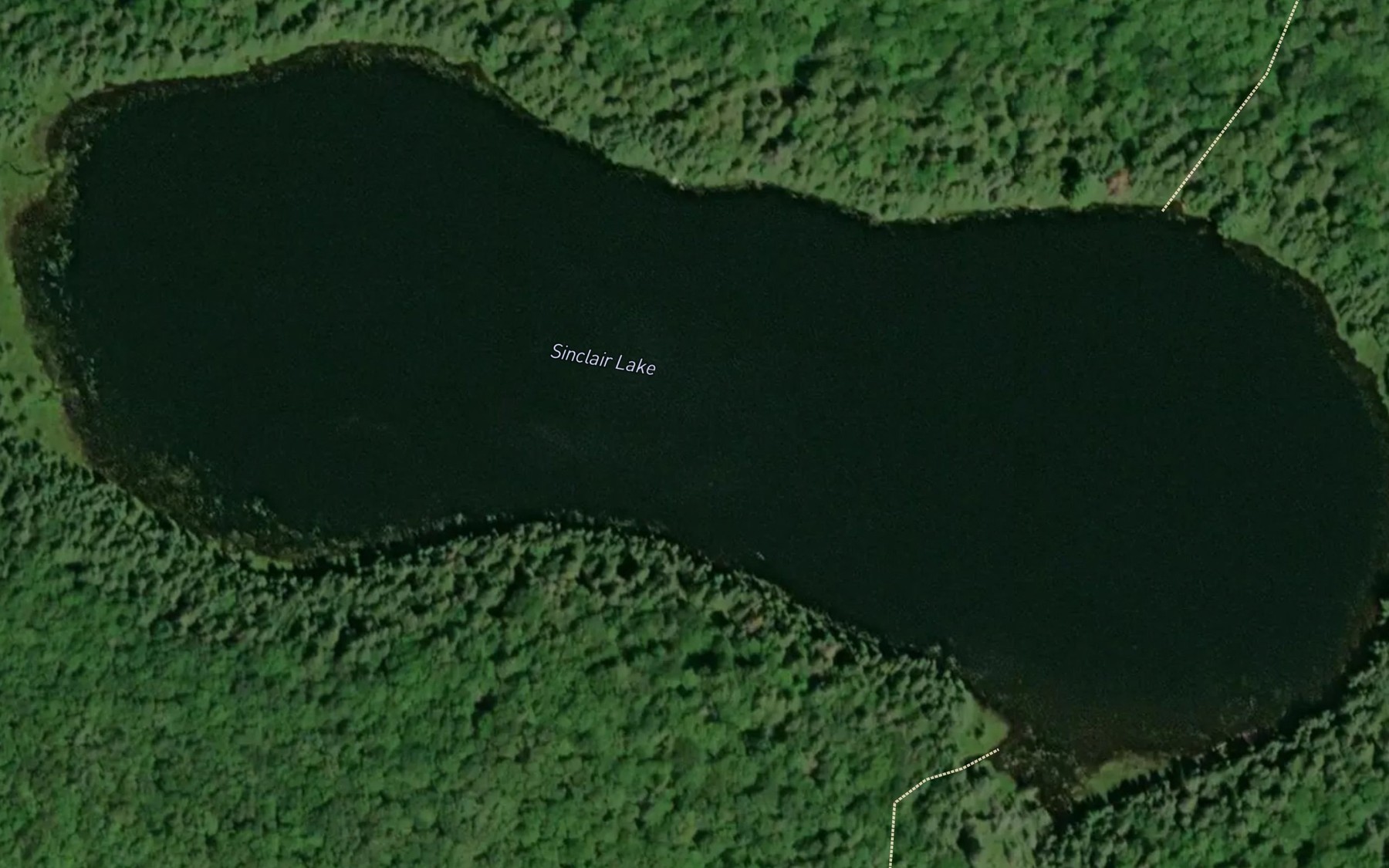 Satellite map of the Sinclair Lake