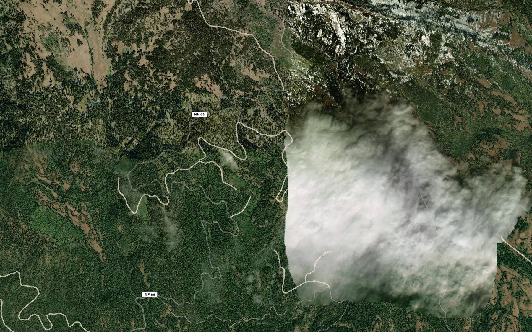 Satellite map of the East Trinity Creek