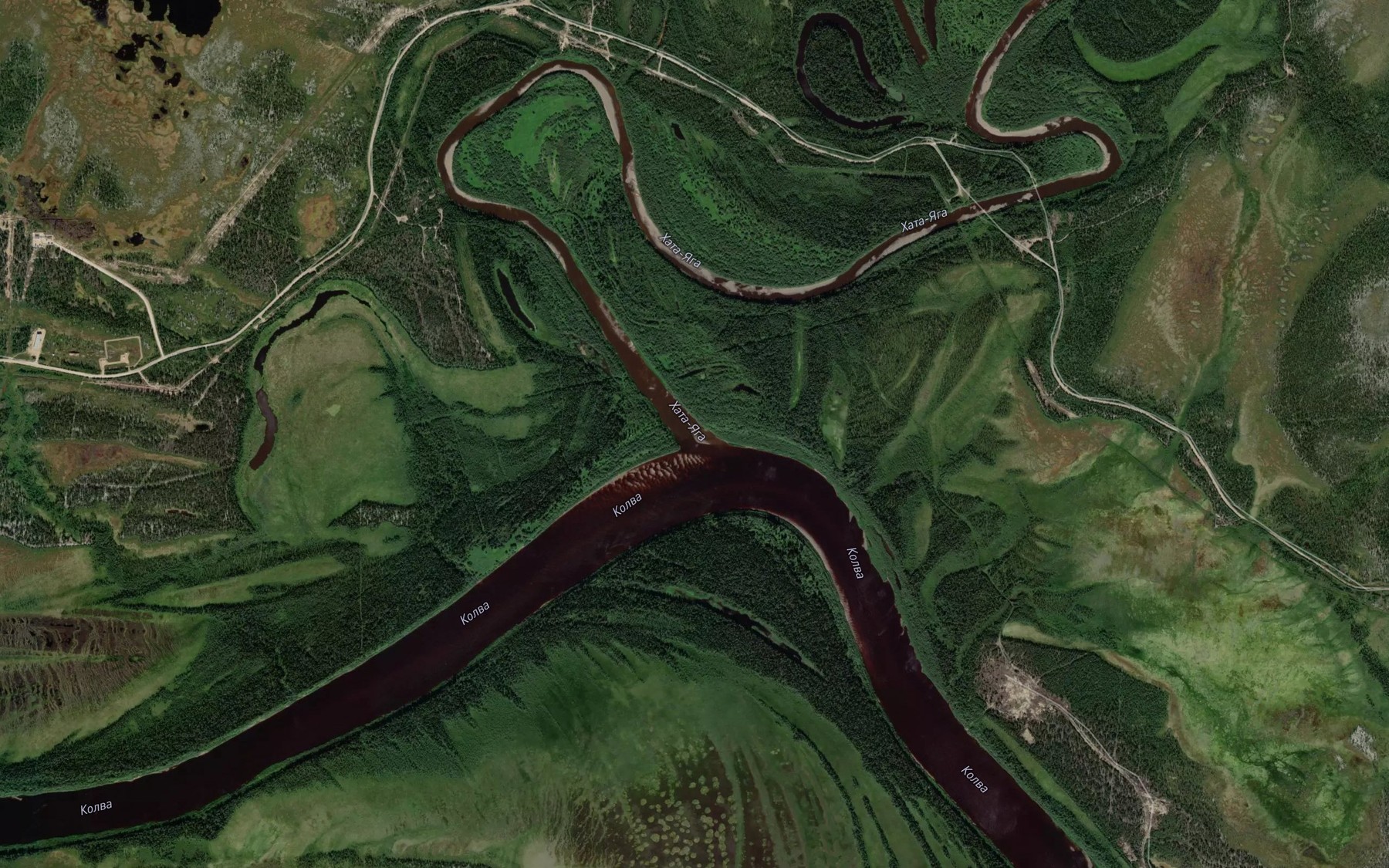 Satellite map of the Khatayakha