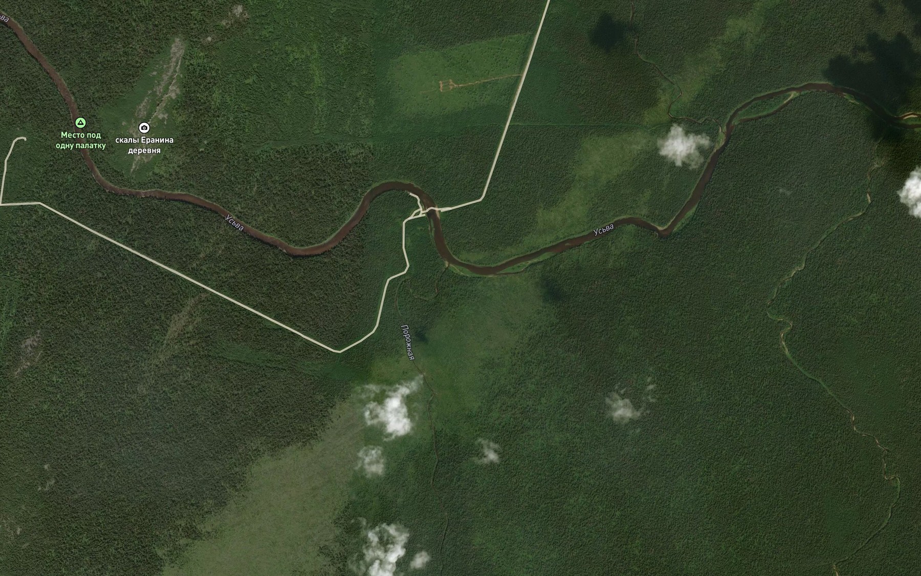 Satellite map of the Porozhnaya