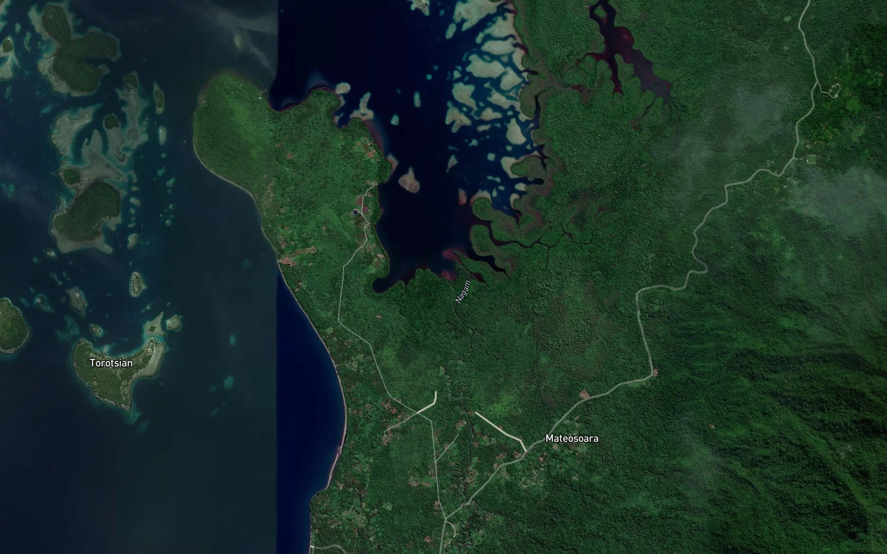 Satellite map of the Nagam River