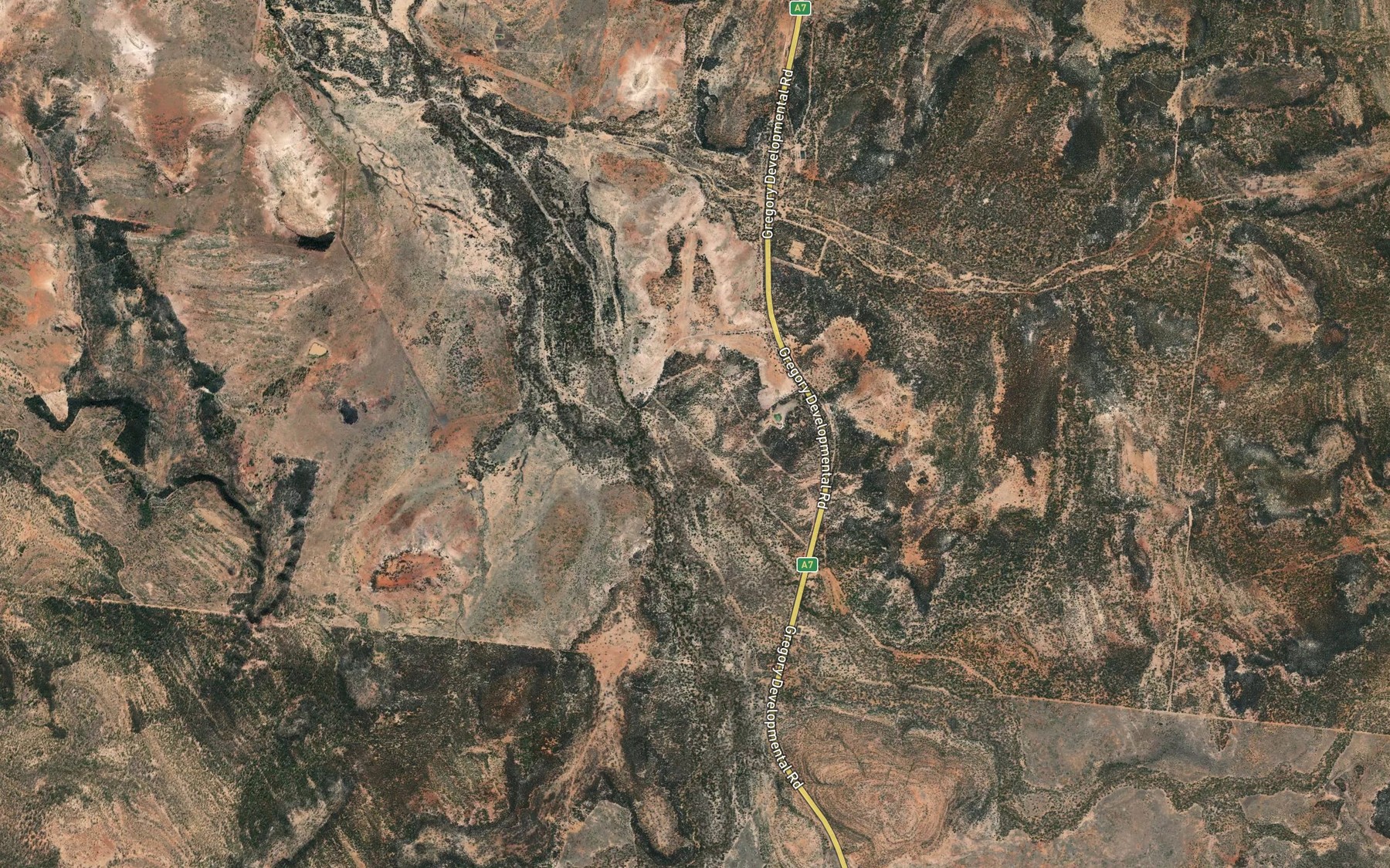 Satellite map of the Vacquera Creek