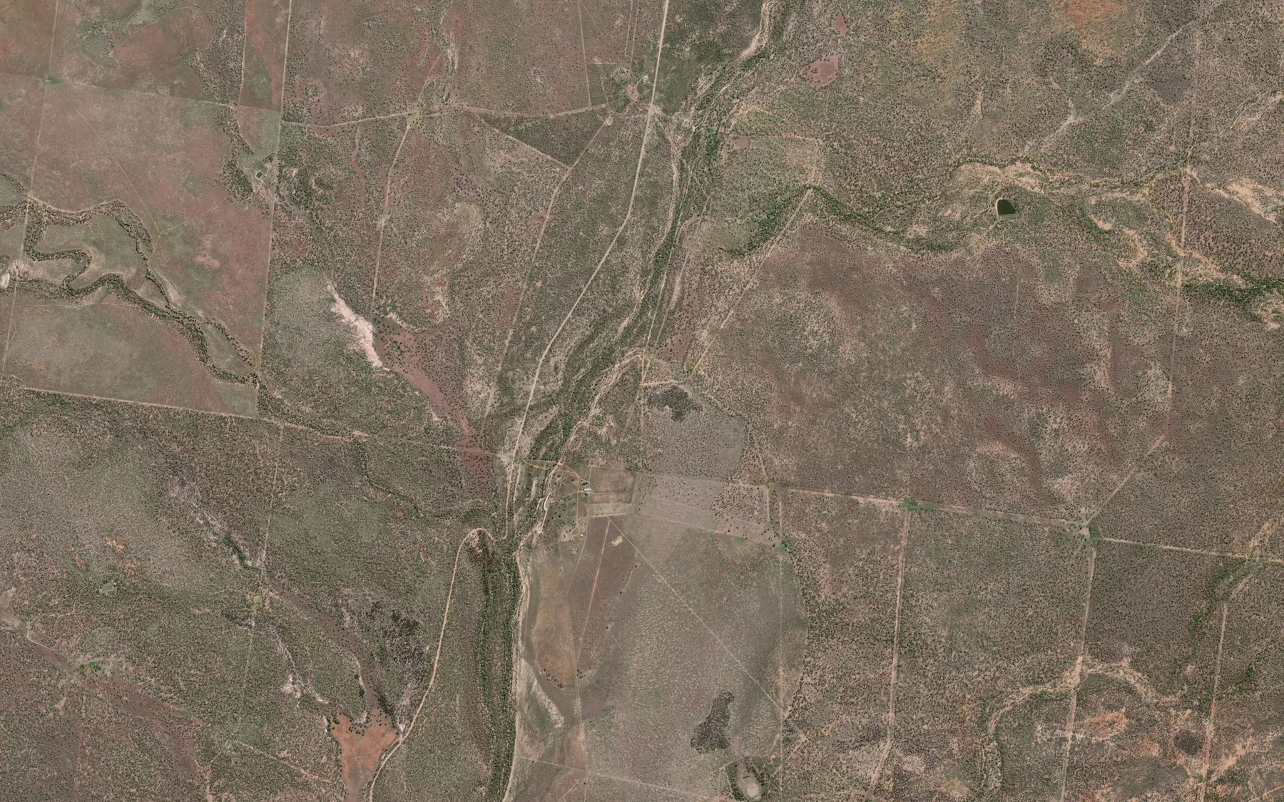 Satellite map of the Travers Creek