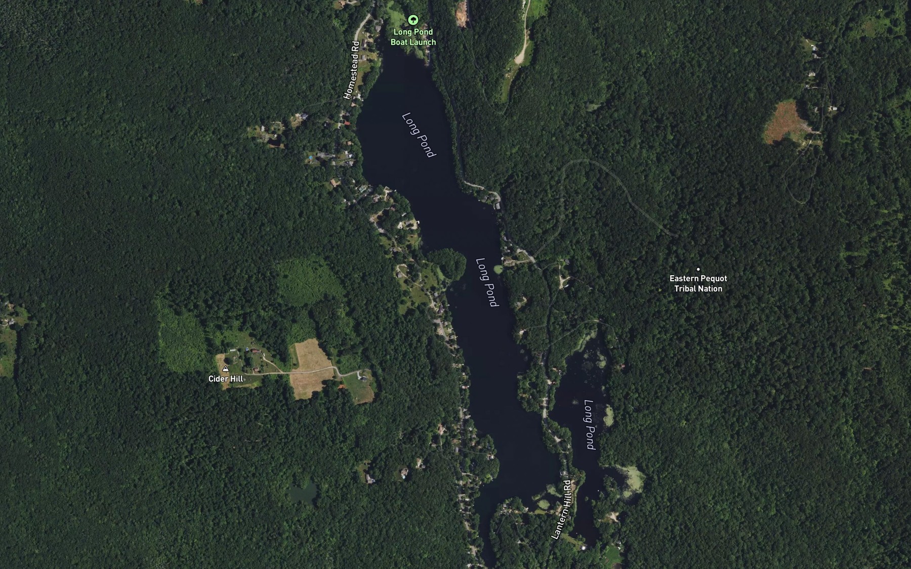 Satellite map of the Long Pond
