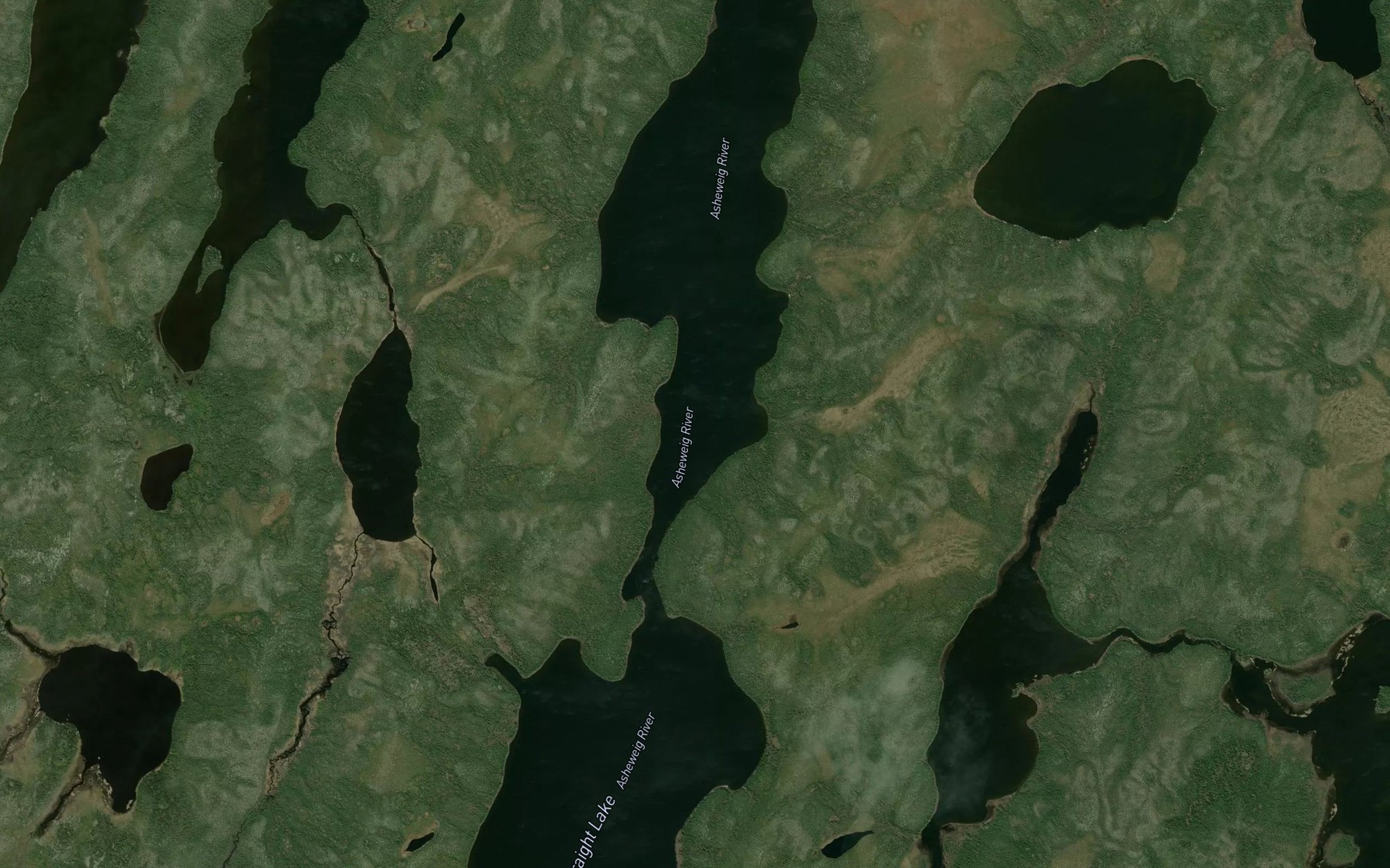 Satellite map of the Straight Lake