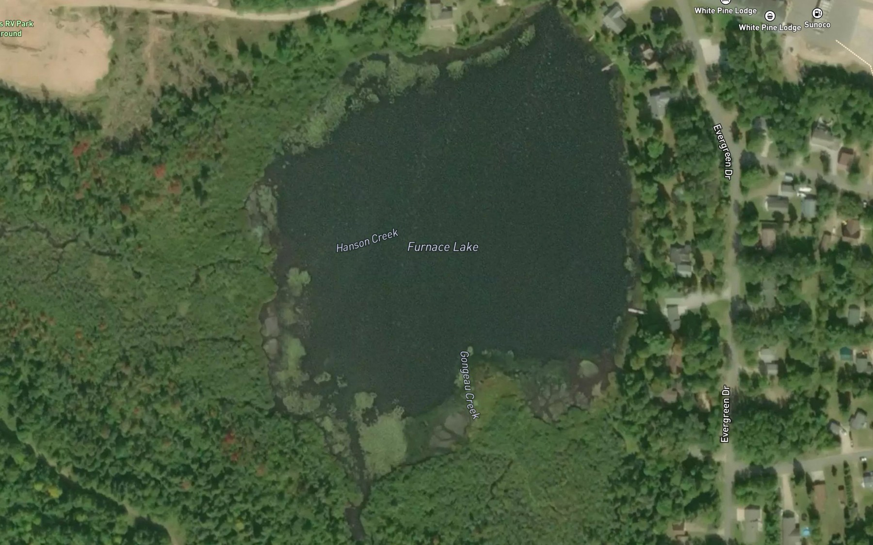Satellite map of the Furnace Lake