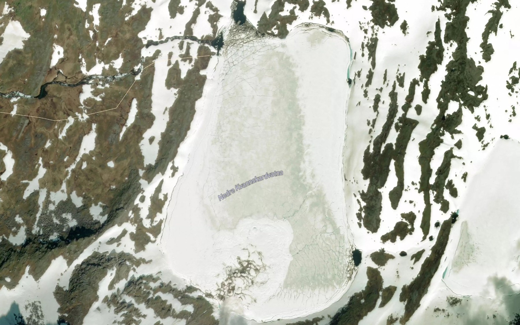 Satellite map of the Kvannskardvatna,nedre