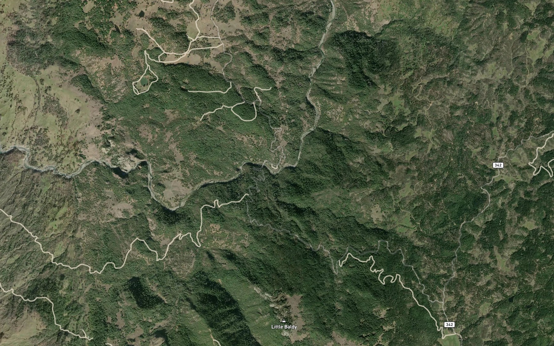 Satellite map of the Ram Spring Creek