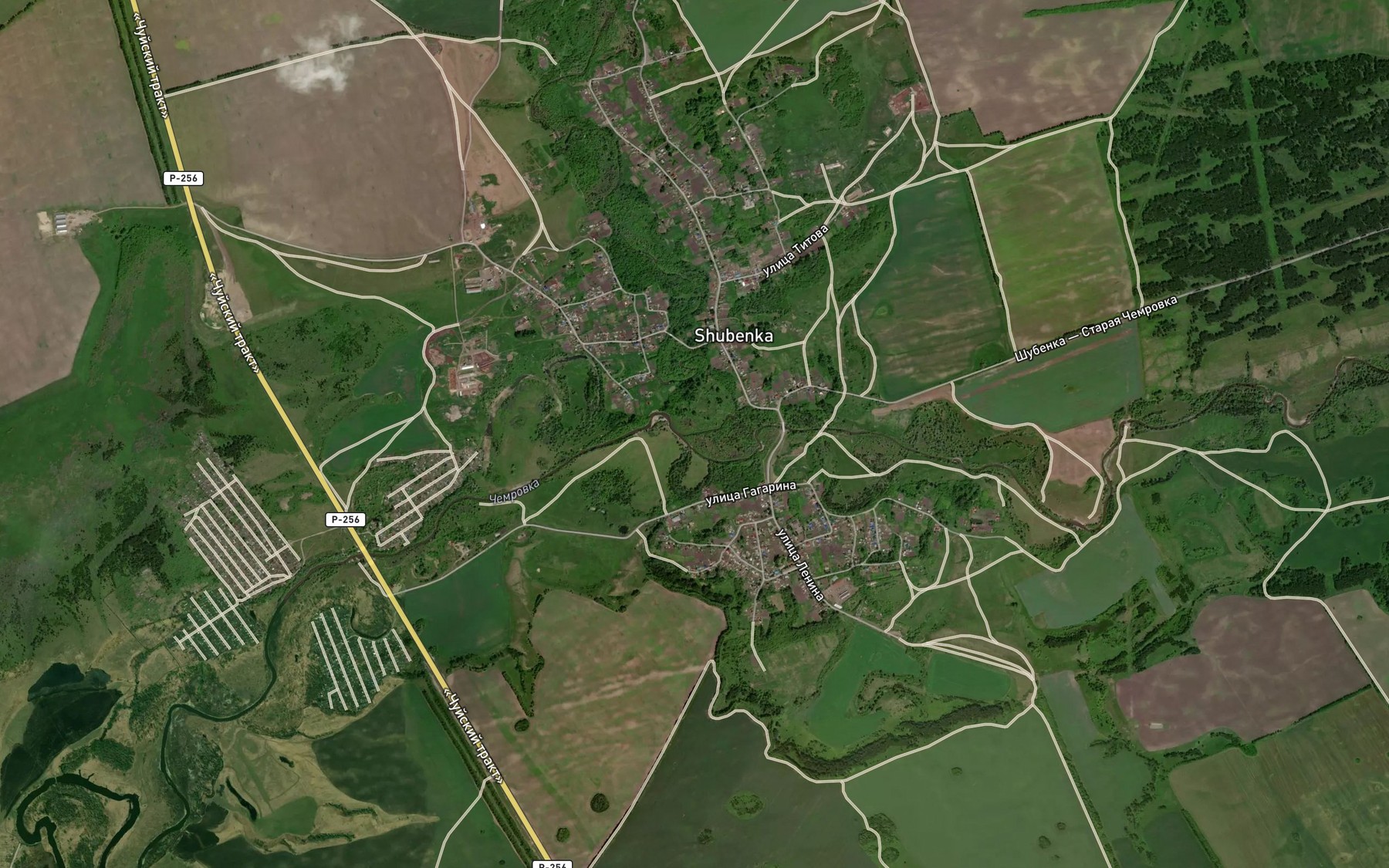 Satellite map of the Shubenka