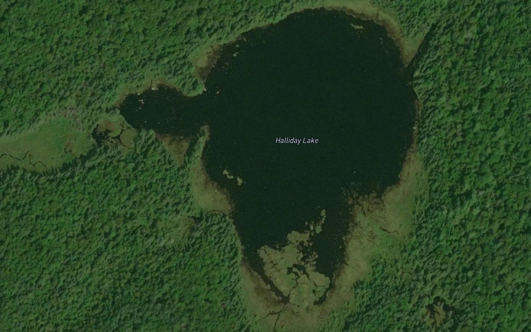 Satellite map of the Halliday Lake