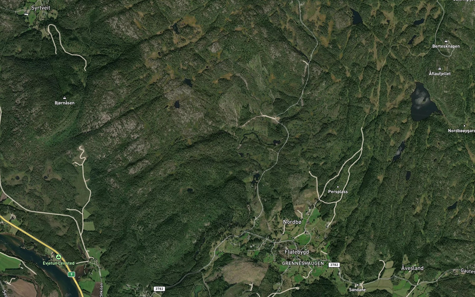 Satellite map of the Jetnansfossen