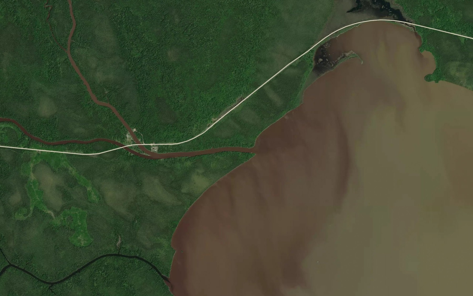 Satellite map of the Low Bush River
